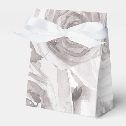 White Roses Floral Roos Modern Elegant Wedding Bedankdoosjes (Voorkant Zijde)