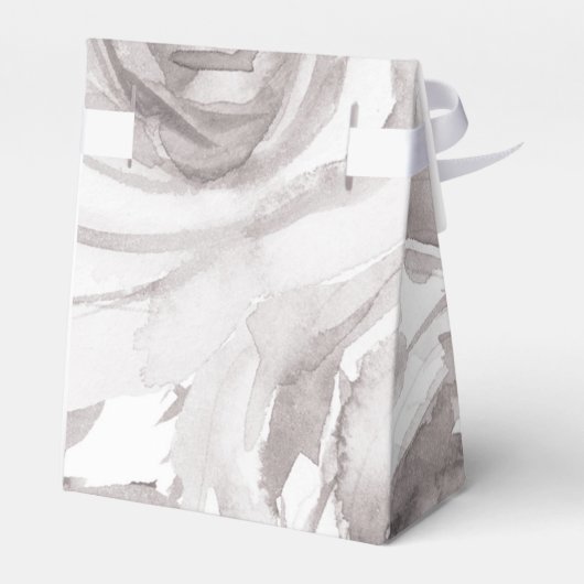 White Roses Floral Roos Modern Elegant Wedding Bedankdoosjes (Achterkant)