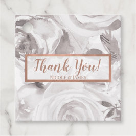 White Roses Floral Roos Modern Elegant Wedding Bedankjes Labels