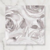 White Roses Floral Roos Modern Elegant Wedding Bedankjes Labels (Achterkant)