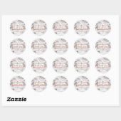 White Roses Floral Roos Modern Elegant Wedding Ronde Sticker (Vel)