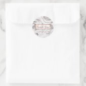 White Roses Floral Roos Modern Elegant Wedding Ronde Sticker (Tas)