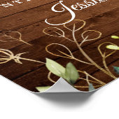 White Roses Floral Unplugged Wedding Ceremony Poster (Hoek)