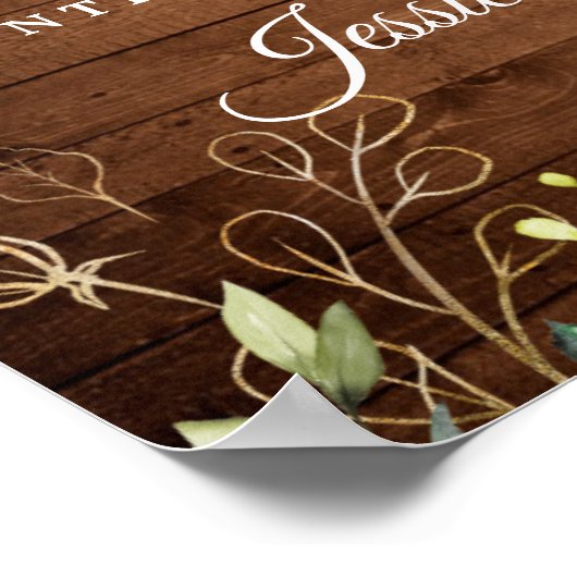 White Roses Floral Unplugged Wedding Ceremony Poster (Hoek)