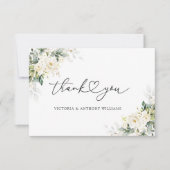 White Roses Floral Vrijgezellenfeest Flat Bedankkaart (Voorkant)