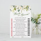 White Roses Floral Vrijgezellenfeest Game (Staand voorkant)