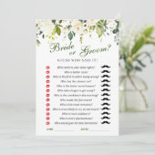 White Roses Floral Vrijgezellenfeest Game Kaart (Staand voorkant)