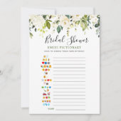 White Roses Floral Vrijgezellenfeest Game Kaart (Voorkant)