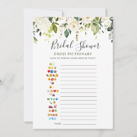 White Roses Floral Vrijgezellenfeest Game Kaart (Voorkant)