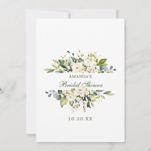 White Roses Floral Vrijgezellenfeest Game Kaart (Achterkant)