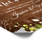 White Roses Floral Wedding Ceremony Seating Poster (Hoek)