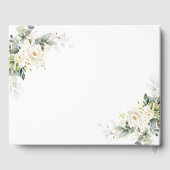 White Roses Floral Wedding Gastboek Gastenboek (Achterkant)