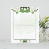 White Roses Floral Writing Paper (Staand voorkant)