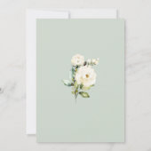 White Roses Foliage Bridal Shower Invitation Kaart (Achterkant)