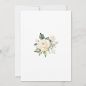 White Roses Foliage Bridal Shower Invitation Kaart (Achterkant)