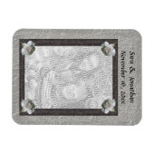 White Roses Foto Lijst Gepersonaliseerde bruiloft Magneet (Horizontaal)