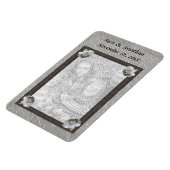 White Roses Frame Wedding Photo Personalized Magneet (Linkerzijde)