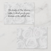 White Roses Funeral Bedankt Notitiekaartje (Voorkant / Achterkant)