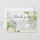 White Roses Funeral Food Dank je wel Bedankkaart (Voorkant)