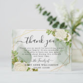 White Roses Funeral Food Dank je wel Bedankkaart (Staand voorkant)