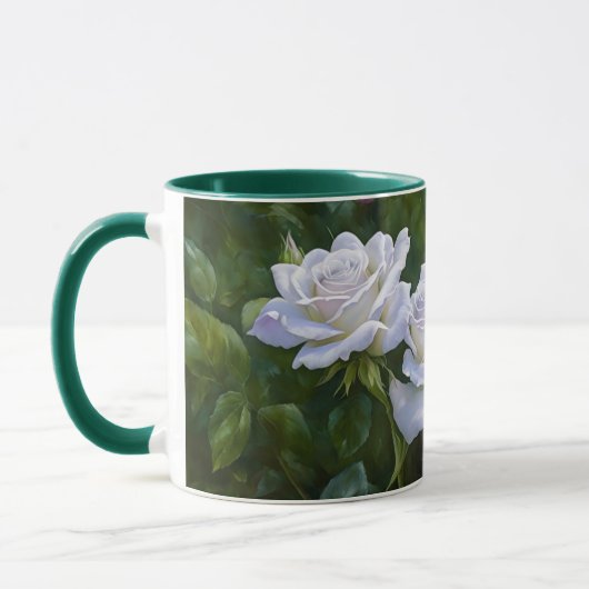 White Roses Garden Art Mok Cup (Links)