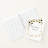 White Roses Gold Geometric Lijst Planner Notitiebo Notitieboek (Binnen)