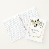 White Roses Gold Geometric Lijst Planner Notitieboek (Binnen)