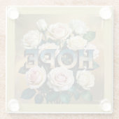 White Roses Gold Glass Onderzetter (Achterkant)