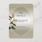 White Roses Gold Hearts Detail Enclosure Kaart (Voorkant)