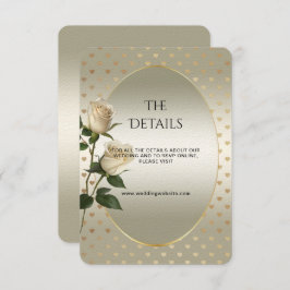 White Roses Gold Hearts Detail Enclosure Kaart