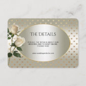 White Roses Gold Hearts Detail Enclosure Kaart (Voorkant)