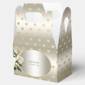 White Roses Gold Hearts Favoriete Box Bedankdoosjes (Geopend)