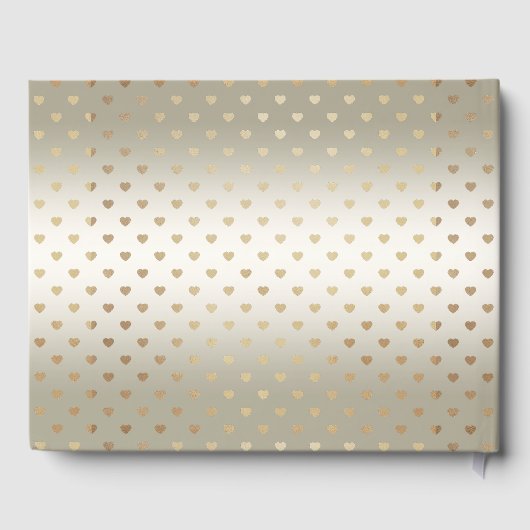 White Roses Gold Hearts Gastboek Gastenboek (Achterkant)