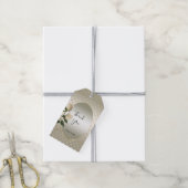 White Roses Gold Hearts Gift Label Cadeaulabel (Met Touw)