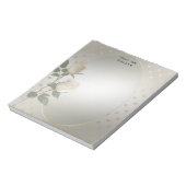 White Roses Gold Hearts Notitieblok (Linkerzijde)