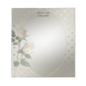 White Roses Gold Hearts Notitieblok (Voorkant)