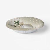 White Roses Gold Hearts Papieren schalen Papieren Kommen (Gebogen)