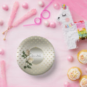 White Roses Gold Hearts Papieren schalen Papieren Kommen (Feest)