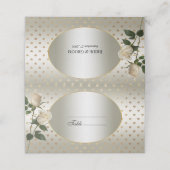 White Roses Gold Hearts Place Card Plaatskaartje (Buitenkant ongevouwen)