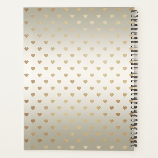 White Roses Gold Hearts Planner (Achterkant)