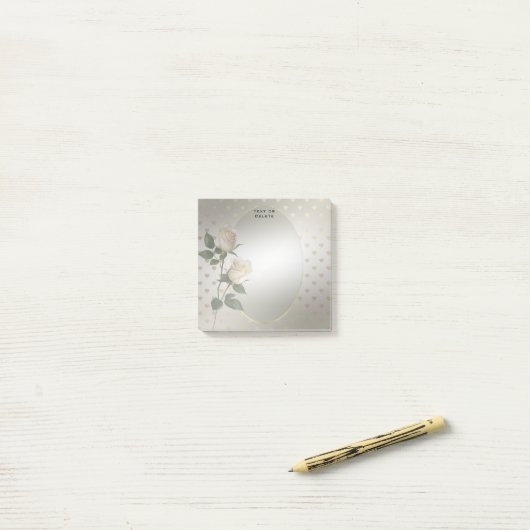 White Roses Gold Hearts Post it Notes (Op bureau)