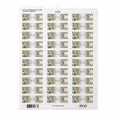 White Roses Gold Hearts Retouradres Label (Full Sheet)