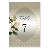 White Roses Gold Hearts Tafelnummer (Voorkant)
