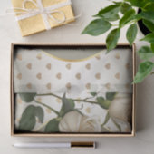 White Roses Gold Hearts Tissue Paper Tissuepapier (Geschenk)