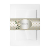 White Roses Gold Hearts Uitnodiging Belly Band Uitnodigingen Wikkel (Voorkant Voorbeeld)