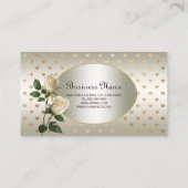 White Roses Gold Hearts Visitekaartje (Achterkant)