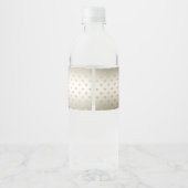 White Roses Gold Hearts Water Bottle Label Waterfles Etiket (Achterkant)