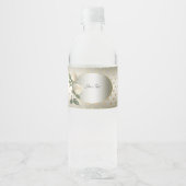 White Roses Gold Hearts Water Bottle Label Waterfles Etiket (Voorkant)