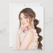 White Roses Gold String Light Quinceañera Kaart (Achterkant)