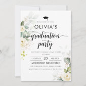 White Roses Graduation Party Uitnodiging (Voorkant)